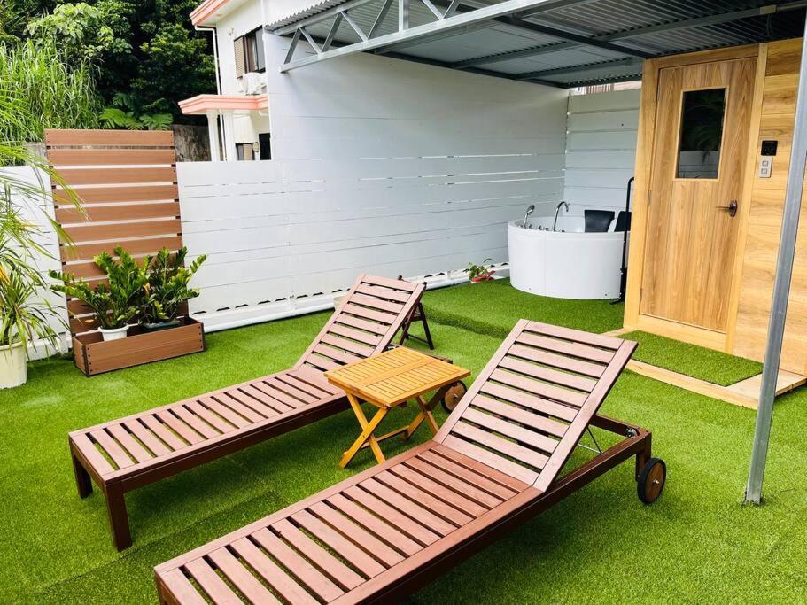新規オープン サウナ Bbq ジャグジー付き 最大7名 無料駐車場4台 ビーチまで車で5分 Sky House Villa Uruma Eksteriør billede